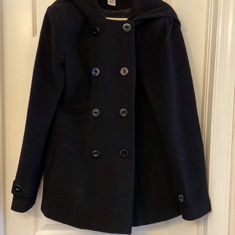Black winter coat (peacoat), Medium Tall from St John’s Bay.